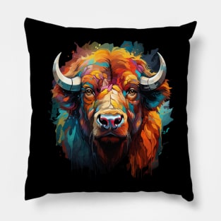 Bison Rainbow Pillow