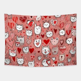 valentines day hearts pattern gift ideas Tapestry