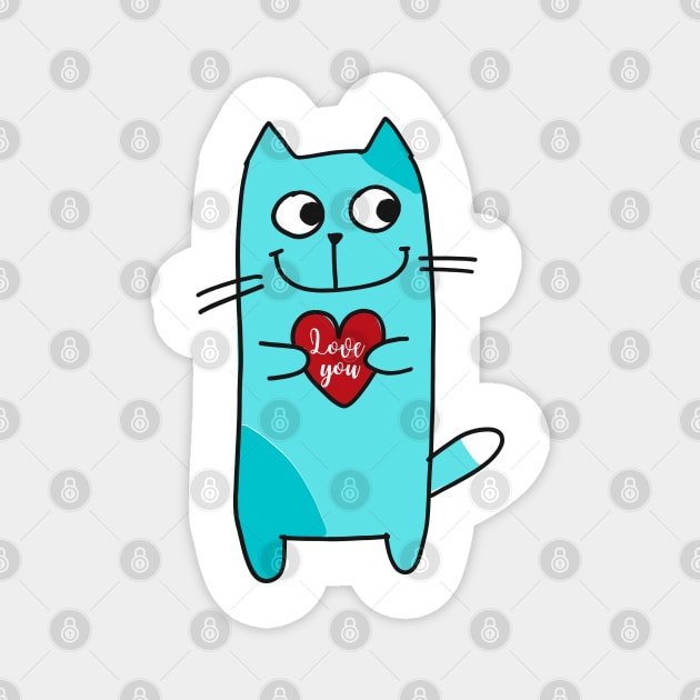 Cat's love Magnet by JessyCuba