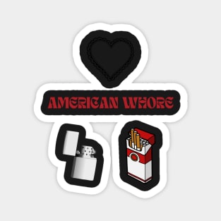 American Whore Song Print Sticker Pack Magnet