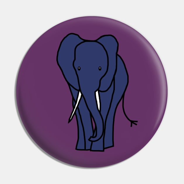 Blue Elephant Pin by ellenhenryart