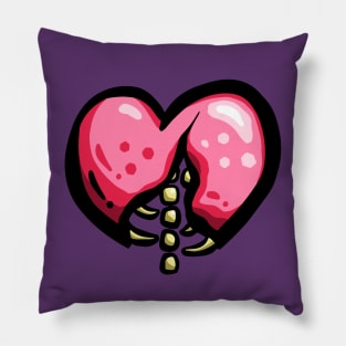 Dead Cartoon Zombie Heart - Pink Ribs Pillow