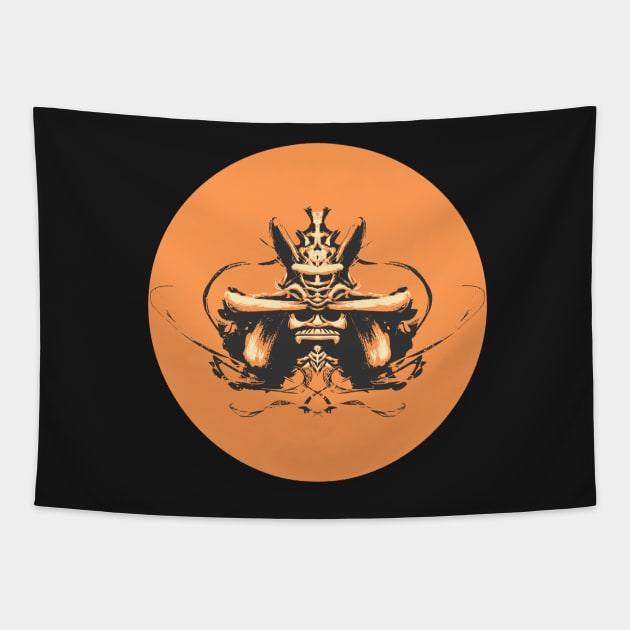 Samurai Orange Tapestry by gruntcooker