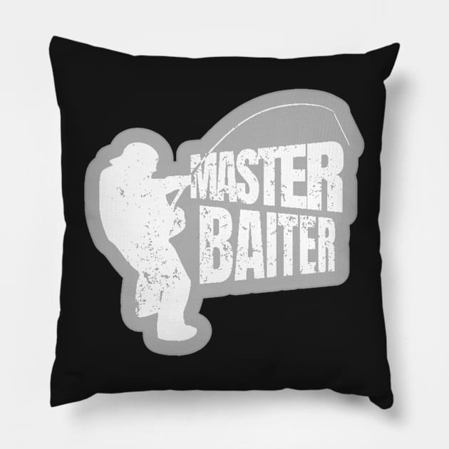 Master Baiter - Fisherman Pillow by  The best hard hat stickers 