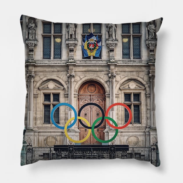 olympic games Paris 2024 Pillow by psychoshadow