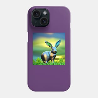 Metal Bunny Rabbit in the countryside Phone Case