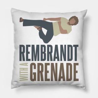 Rembrandt With a Grenade Pillow