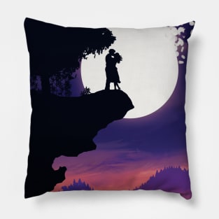 Couple Kissing Flat Art Pillow