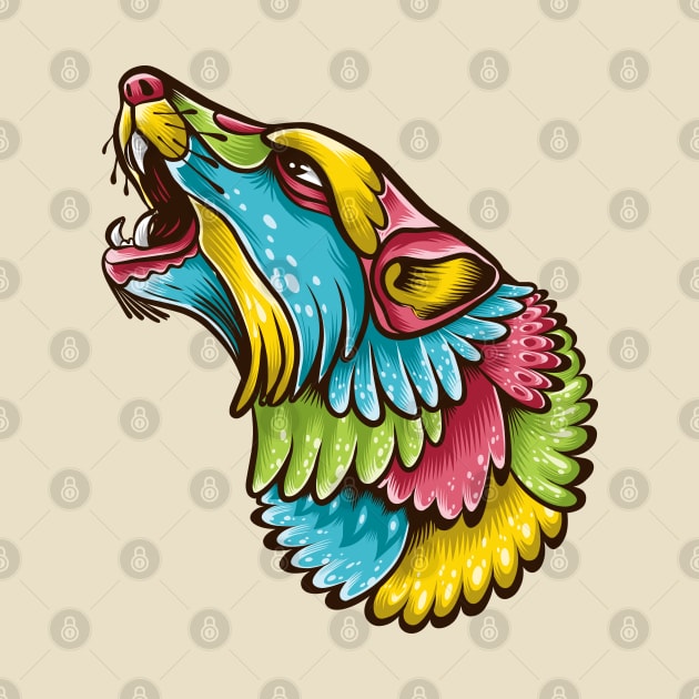 abstract wolf head illustration by Mako Design 