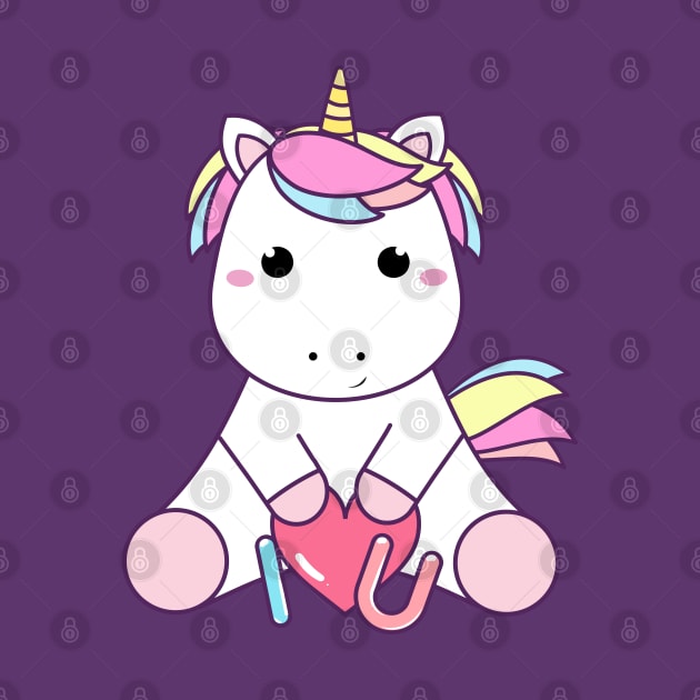 Baby unicorn - I love you by grafart