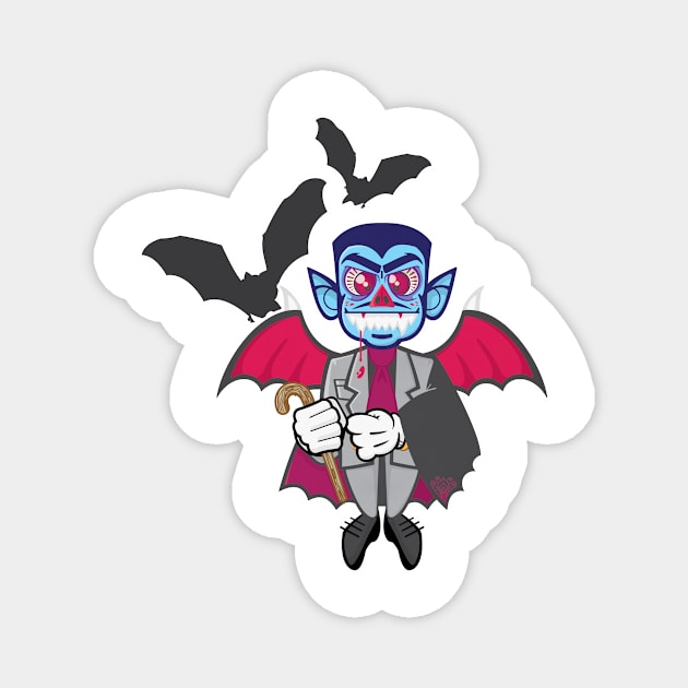 Vampire Kid Vector Illustration Magnet by msharris22