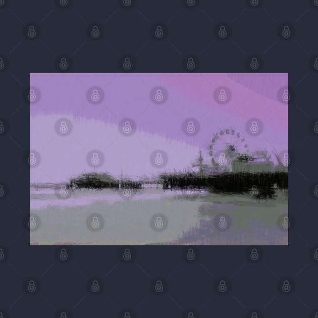 Abstract Purple and Grey Shades Santa Monica Pier by Christine aka stine1