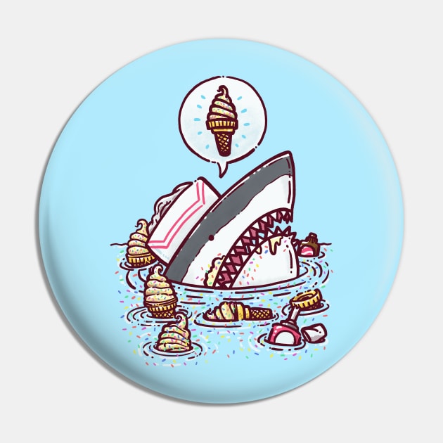 Ice Cream Cone Shark Pin by nickv47