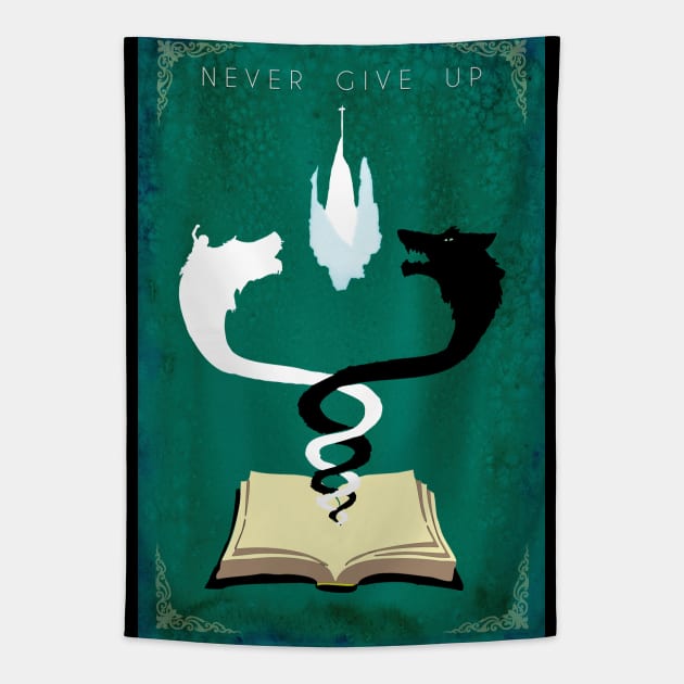 NEVER GIVE UP Tapestry by CinemApocalypse