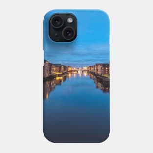 The old city of Trondheim and Nidelva River at evening. Norway Phone Case