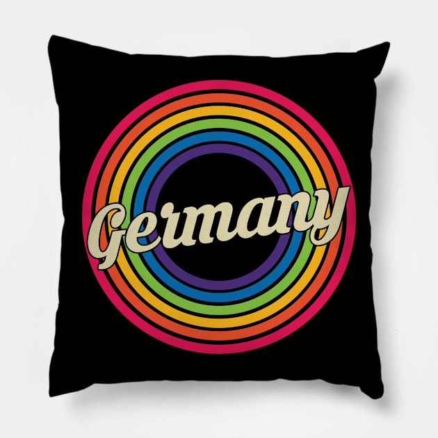 Germany - Retro Rainbow Style Pillow by MaydenArt