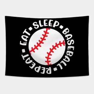 Eat Sleep Baseball Repeat Baseball Mom Boys Girls Cute Funny Tapestry