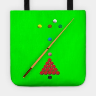 Snooker  design showing all the balls as they are on the table at the start of a frame Tote