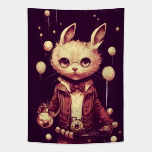 Vintage rabbit creating potions Tapestry