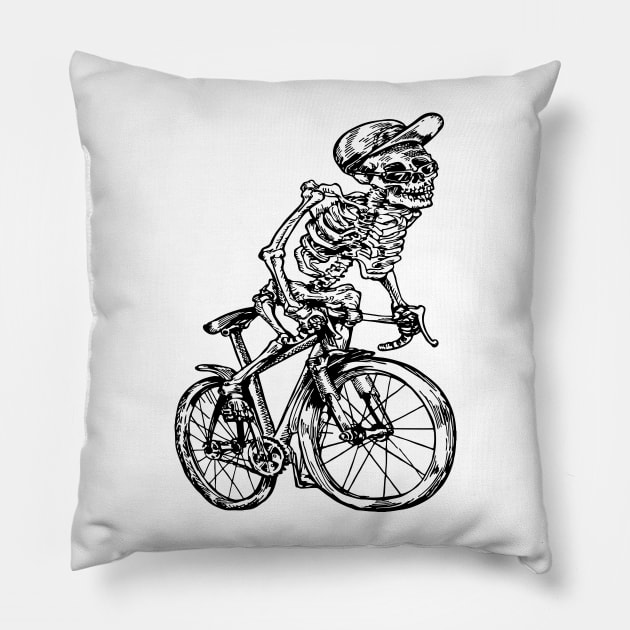 SEEMBO Skeleton Cycling Bicycle Cyclist Bicycling Biker Bike Pillow by SEEMBO