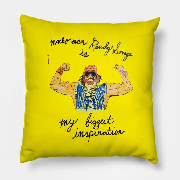 Macho Man Inspires Pillow by AlanWieder