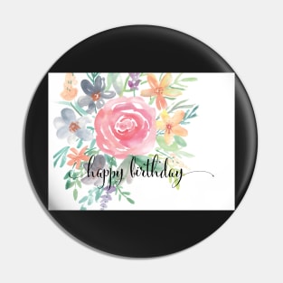 Watercolor Floral Bouquet Birthday Card | Greeting card Pin