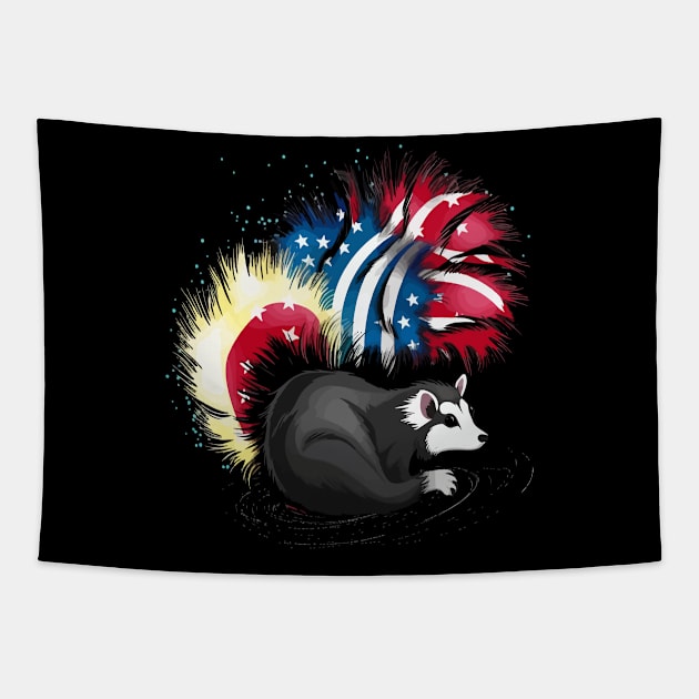 Patriotic Skunk Tapestry by JH Mart