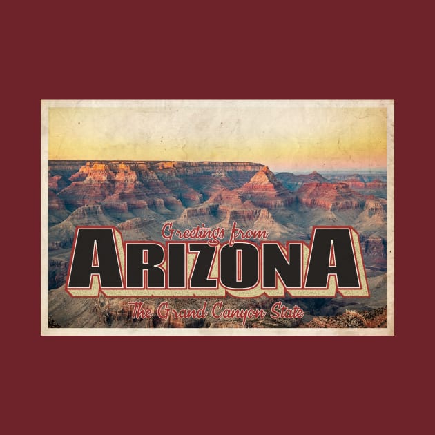 Greetings from Arizona - Vintage Travel Postcard Design by fromthereco