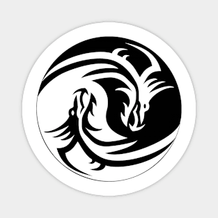 yin yang dragon Magnet