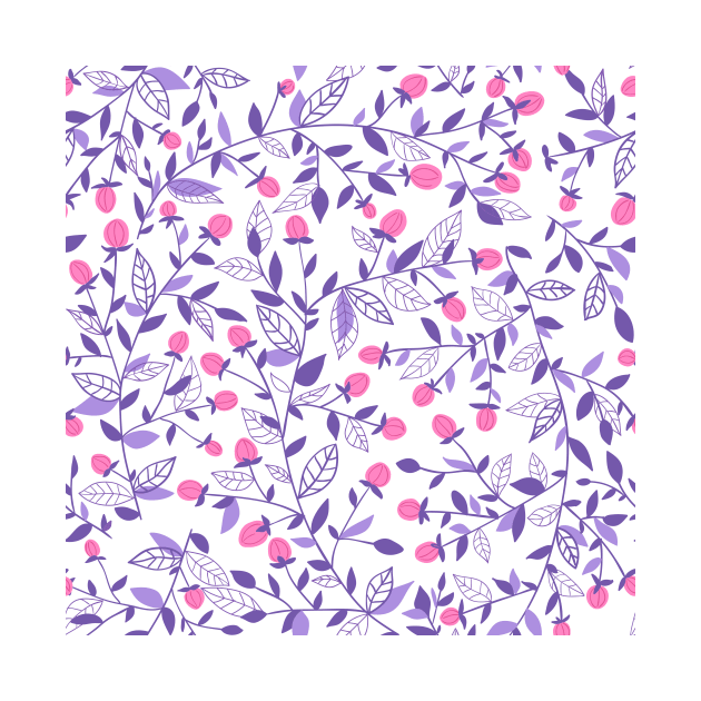 Floral doodles pink and violet by katerinamk