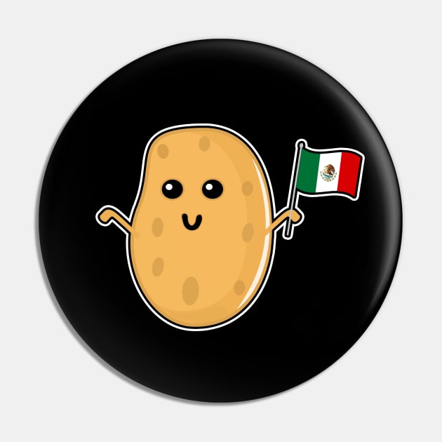 Potato With A Mexican Flag Pin by LunaMay