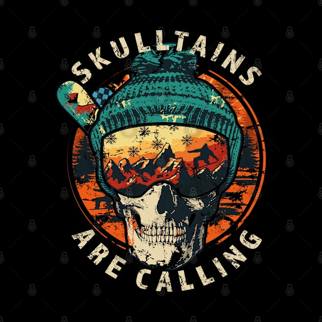 Skulltains Are Calling Snowboarding Vintage by PunnyPoyoShop