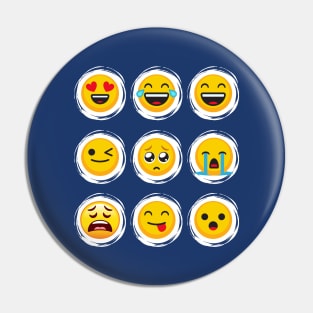 Emoji Social Media Texting Icons Pin