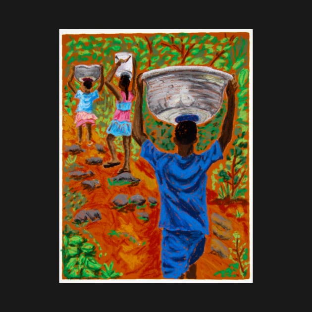 Children getting water in West Africa by cschwebel