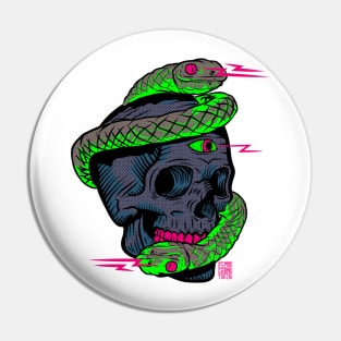 Infinite Snake Skull Neon Pin