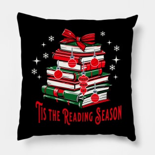 Tis the Reading Season Stack of Books Christmas Tree Pillow