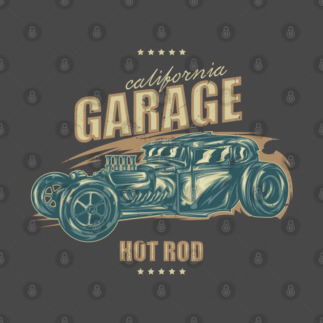 Hot Rod Garage California by funkymonkeytees