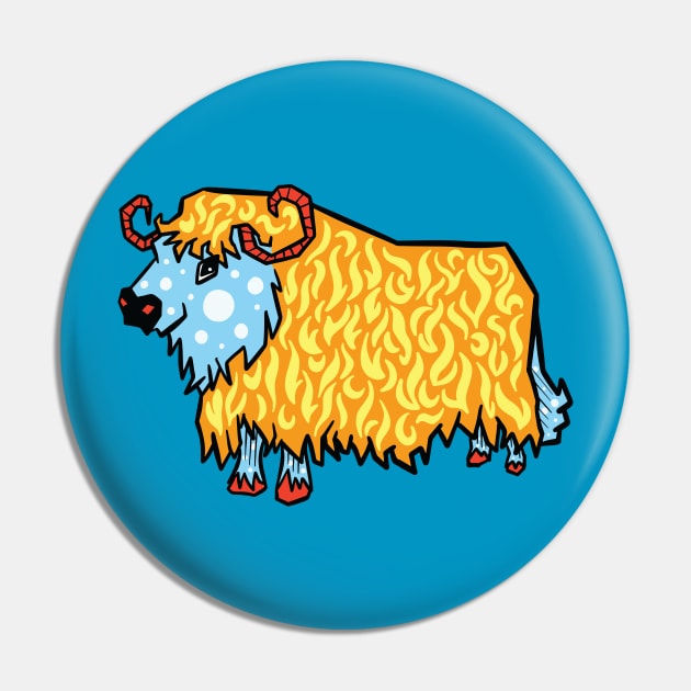 Mad Highland Cow Pin by Squeeb Creative