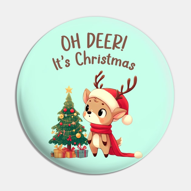 Oh Deer Its Christmas Pin by Takeda_Art