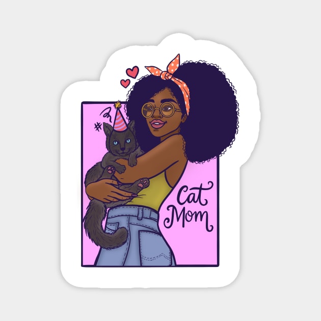 Cat mom Magnet by @isedrawing