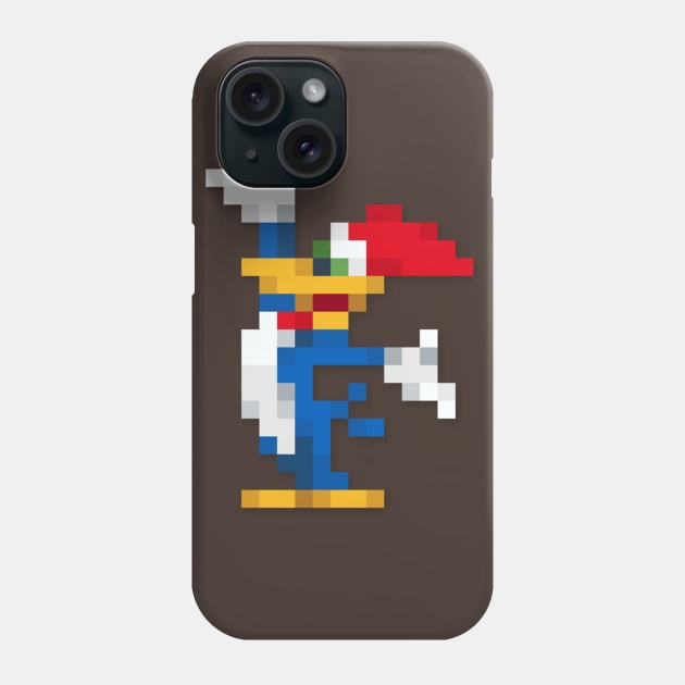 Woody Woodpecker low-res pixelart Phone Case by JinnPixel