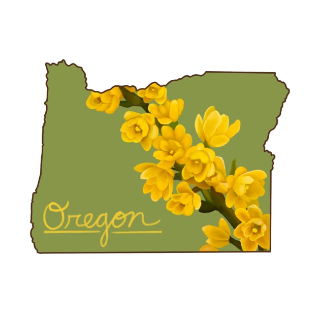 Oregon Grape State Flower by avadoodle