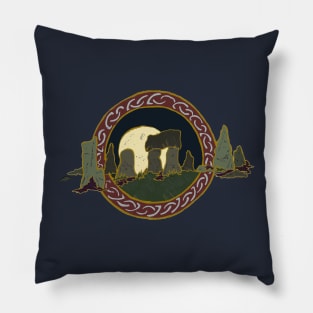 Standing stones with sun/ moon Pillow