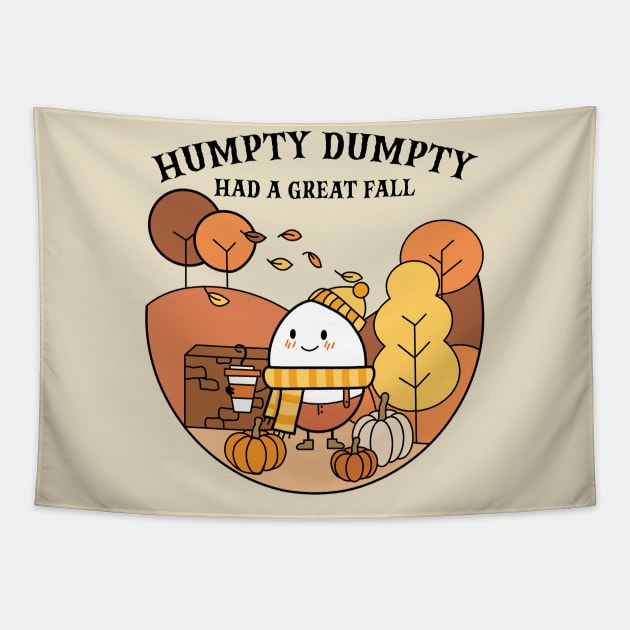 Humpty Dumpty Had A Great Fall Tapestry by devilcat.art