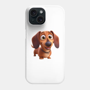 Daschund puppy with face cartoon Phone Case