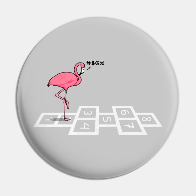 Hopping Flamingo! Life Pun Pin by Raffiti