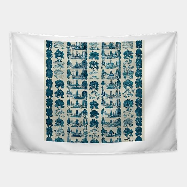 Toile de jouy II Tapestry by hamptonstyle