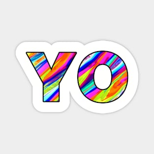 YO design colourful print pattern Magnet