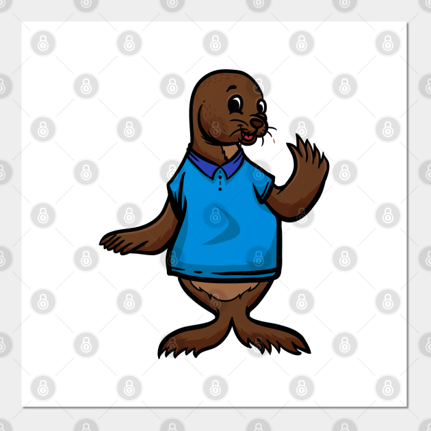 Cute Anthropomorphic Human-like Cartoon Character Seal in Clothes - Cute Cartoon Seal - Posters and Art Prints | TeePublic Cute Anthropomorphic Human-like Cartoon Character Seal in Clothes - Cute Cartoon Seal - Posters and Art Prints | TeePublic