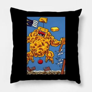 American Cheesy Meatball Monster Storms the Beach! Pillow